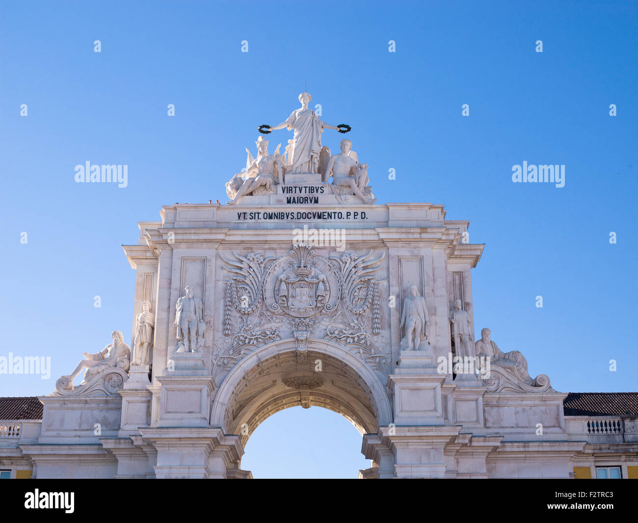 Détails de l'Arc de triomphe à l'entrée de la Rua Augusta Banque D'Images