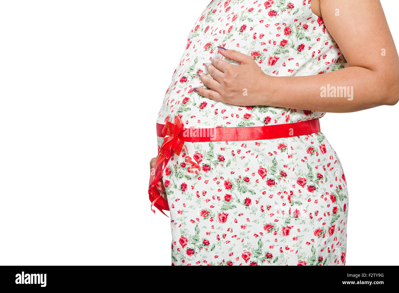 1 Adulte Femme enceinte cadeau surprise Banque D'Images