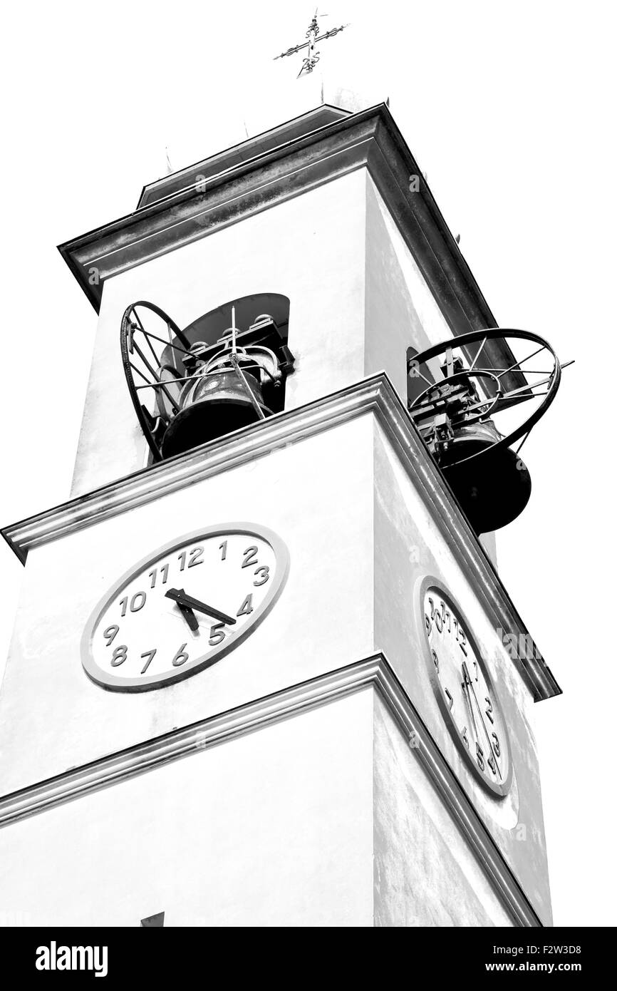 Ancien tour de l'horloge en italie Europe old stone et Bell Banque D'Images