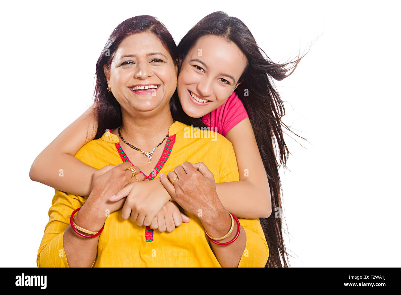 2 mère indienne et sa jeune fille profiter Banque D'Images