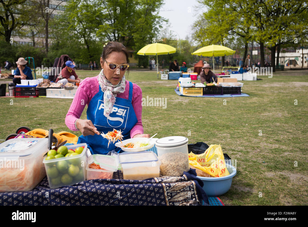 24.04.2015, Berlin, Berlin, Allemagne - Le Preussen Park à Berlin avec le Thai meadow se situe au nord de la Fehrbelliner place dans Banque D'Images