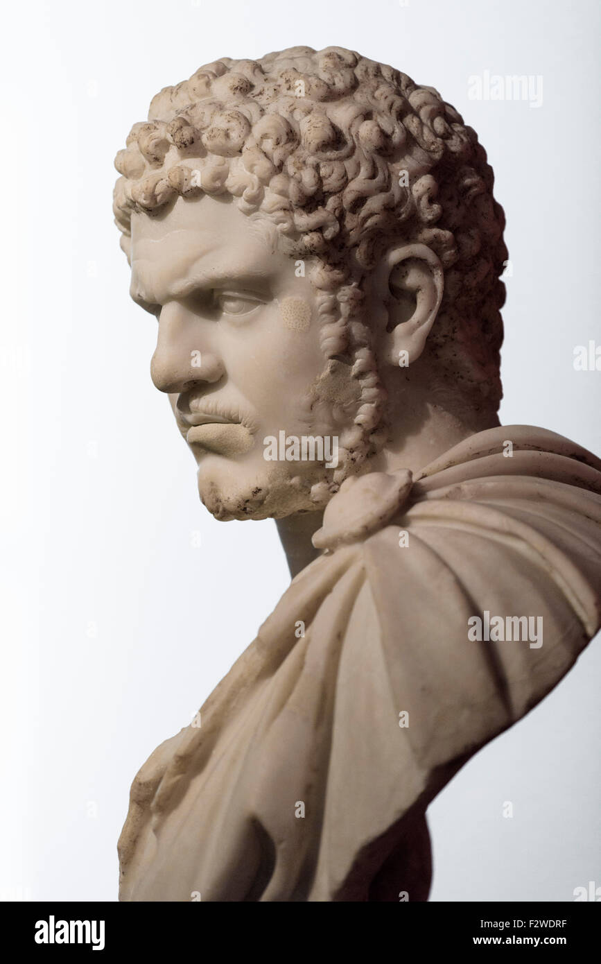 Berlin. L'Allemagne. Portrait de l'empereur romain Caracalla , AD 212-217 de Rome, Italie. Altes Museum. Banque D'Images