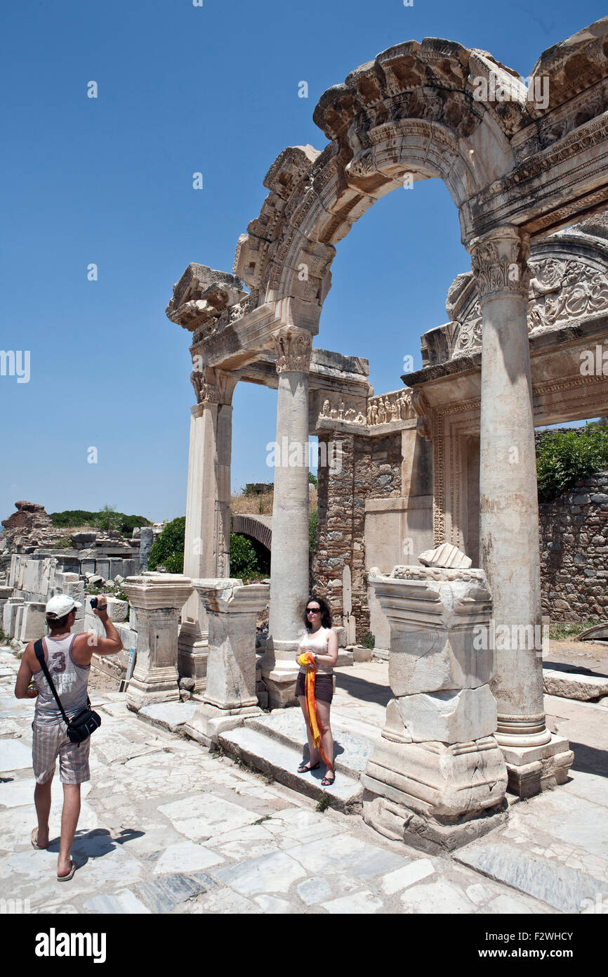 Ephèse est le mieux conservé de la ville classique de la région de la Méditerranée orientale en turquie Banque D'Images