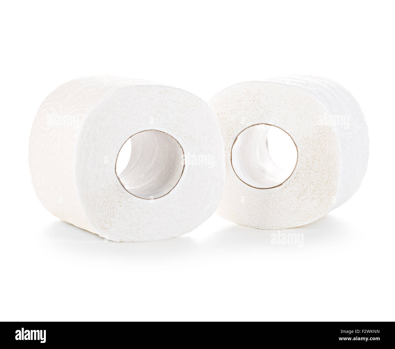 Papier toilette close-up isolé sur fond blanc Banque D'Images