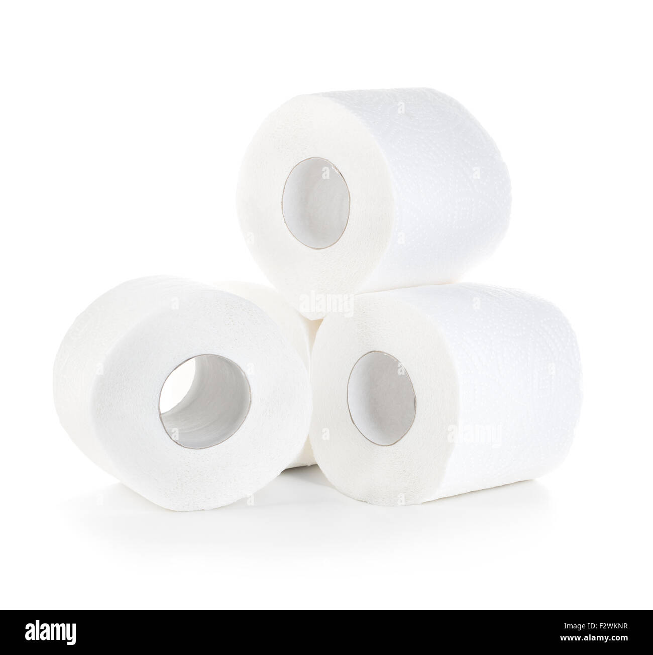 Papier toilette close-up isolé sur fond blanc Banque D'Images