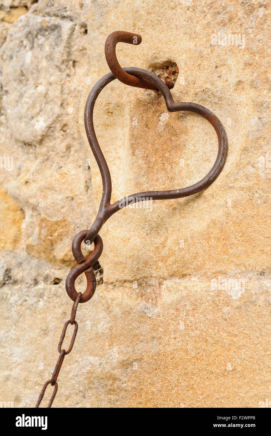 Maillon de chaîne en forme de coeur Banque D'Images