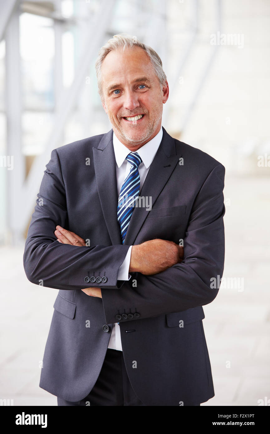 Portrait of smiling senior homme d'entreprise, comité permanent Banque D'Images