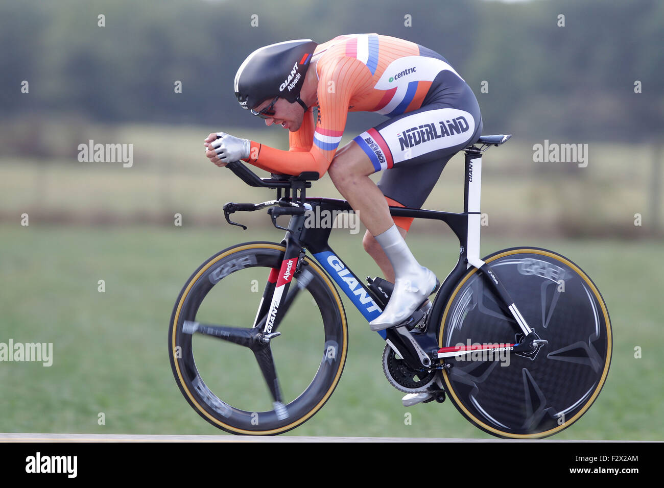 Richmond, Virginia, USA. Sep 23, 2015. Cyclisme Championnat du monde élite Mens, essais de temps. Tom Dumoulin des Pays-Bas © Plus Sport Action/Alamy Live News Banque D'Images