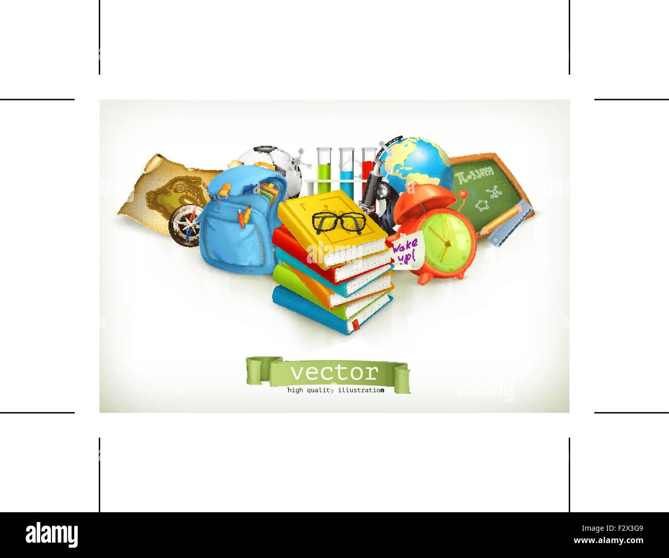 L'école, vector illustration isolé sur fond blanc Illustration de Vecteur