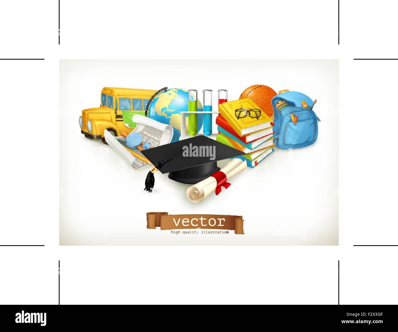 L'école, vector illustration isolé sur fond blanc Illustration de Vecteur