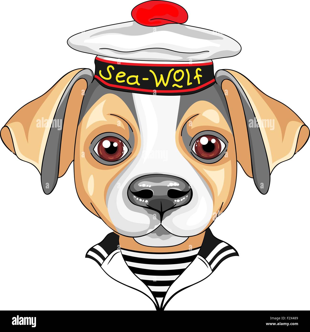 Vector cartoon chien Jack Russell Terrier marin Illustration de Vecteur