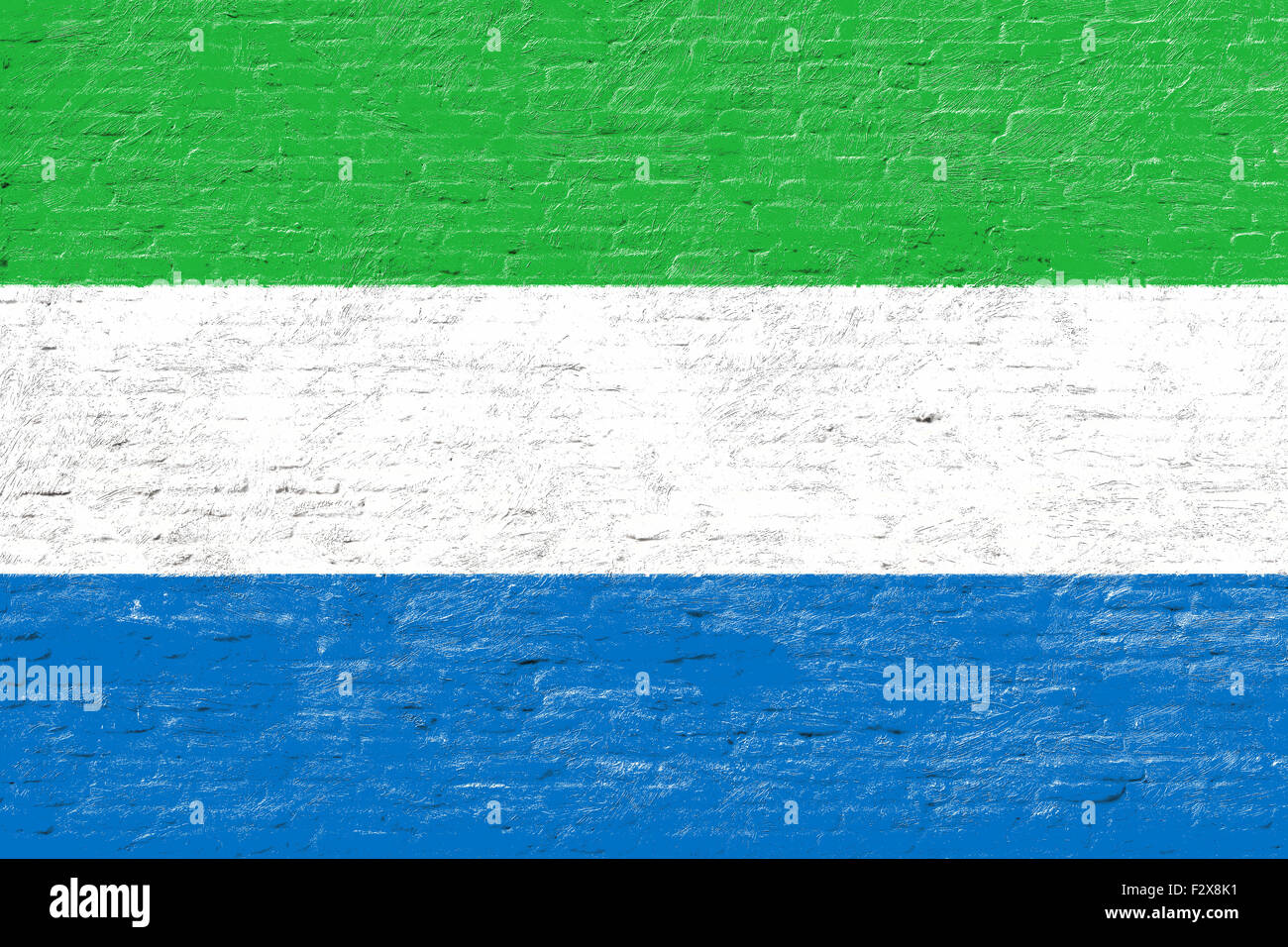 Sierra Leone - drapeau national sur mur de brique Banque D'Images