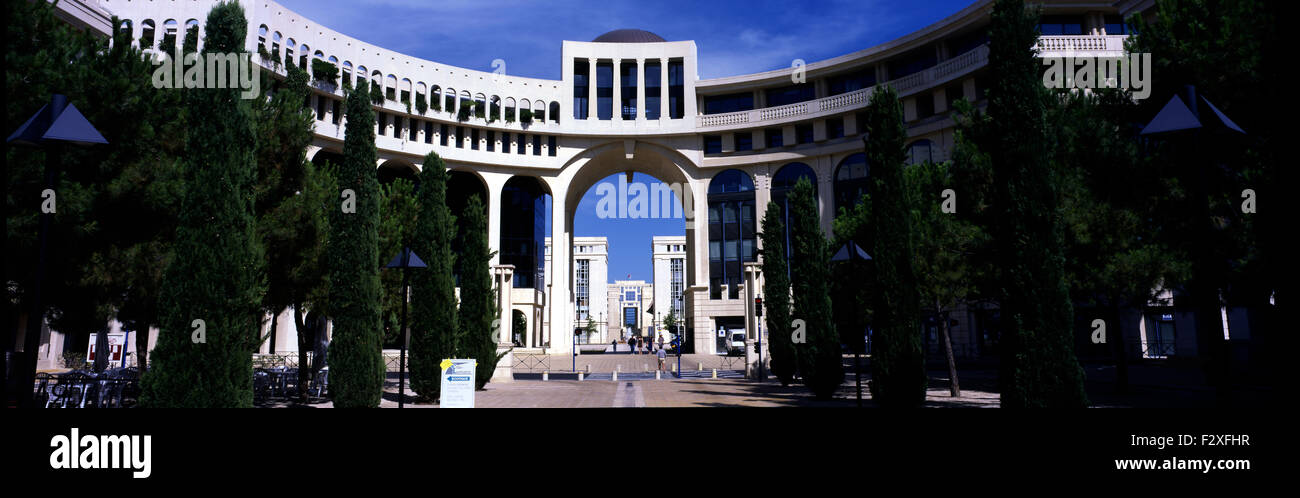 Panorama de l'allée piétonne quartier Antigone Montpellier Banque D'Images