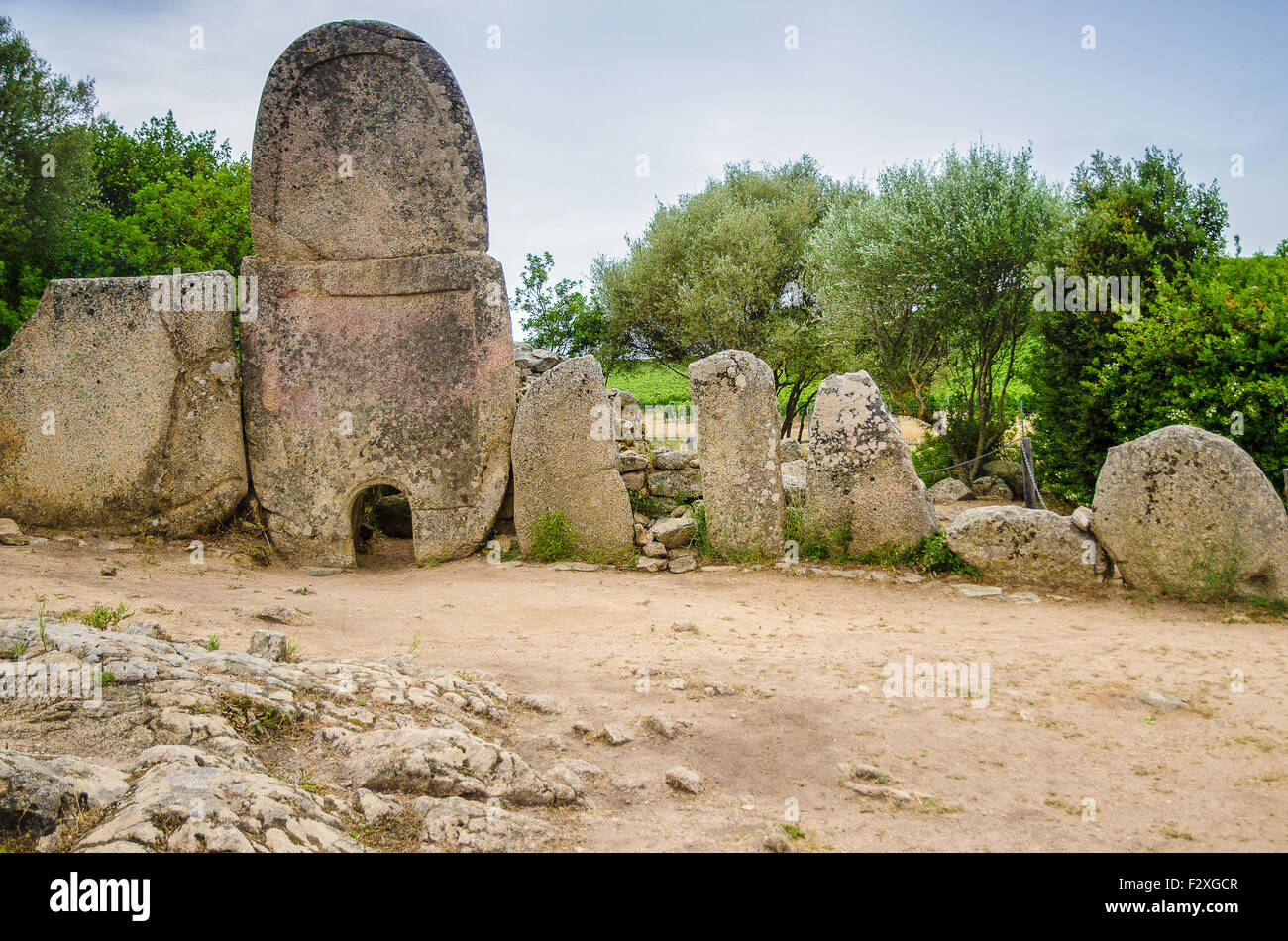 Italie Sardaigne Tombe de Géants Coddu Vecchiu Arzachena Olbia-Tempio Banque D'Images