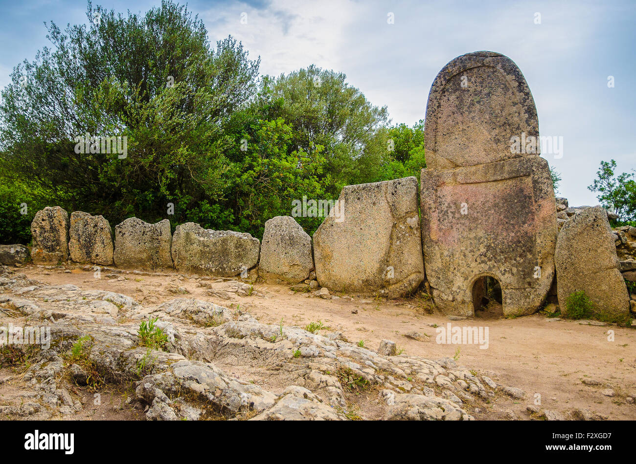 Italie Sardaigne Tombe de Géants Coddu Vecchiu Arzachena Olbia-Tempio Banque D'Images