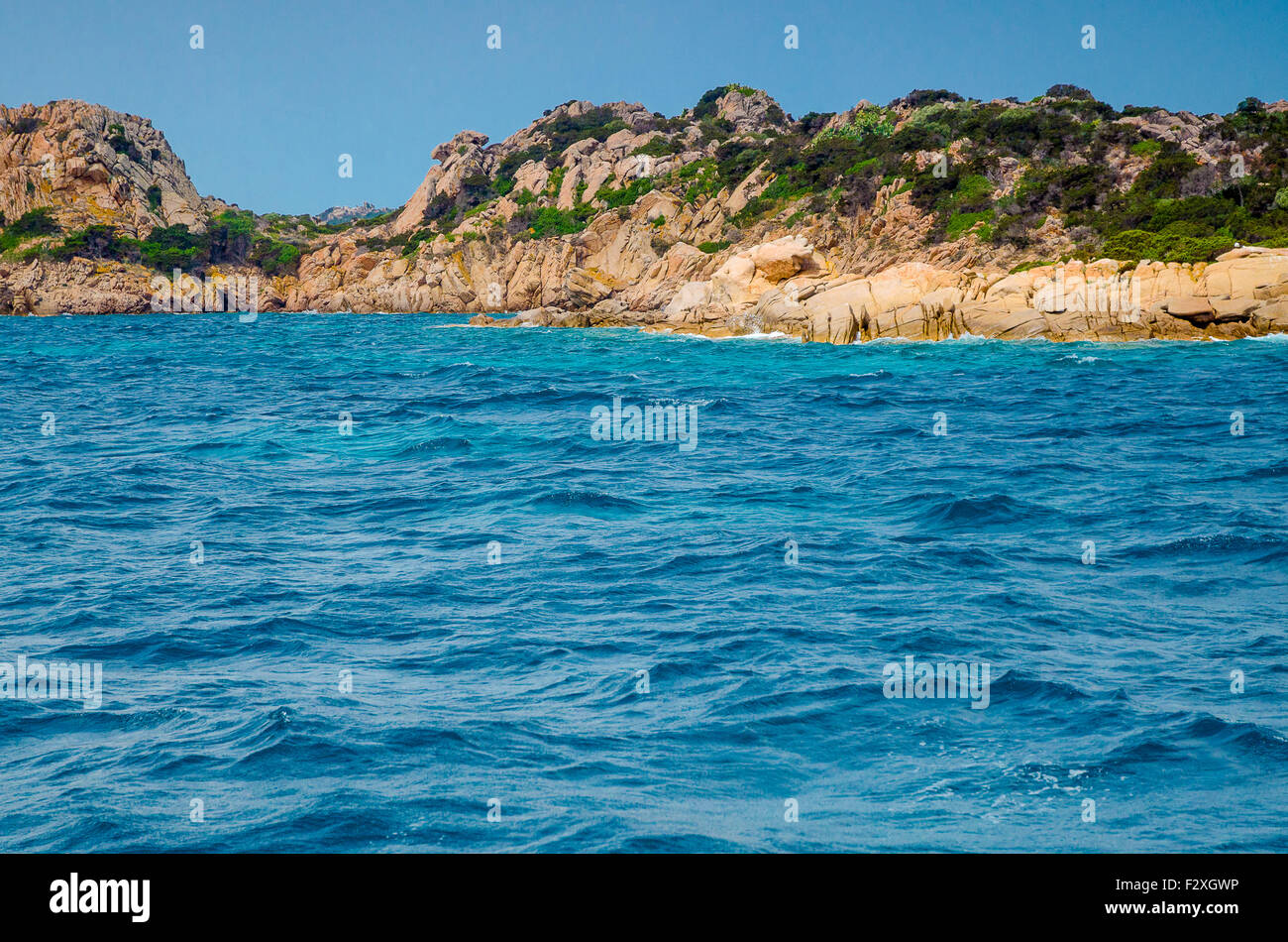 Les visites en bateau de La Maddalena - Sardaigne - l'île de Spargi Banque D'Images