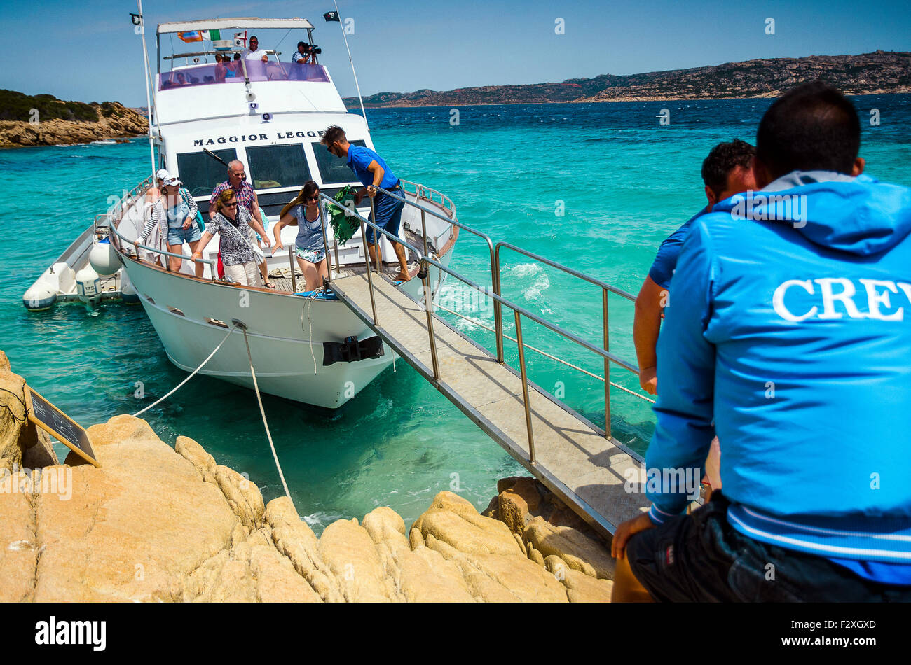 Les visites en bateau de La Maddalena Sardaigne - l'Île Budelli - Banque D'Images