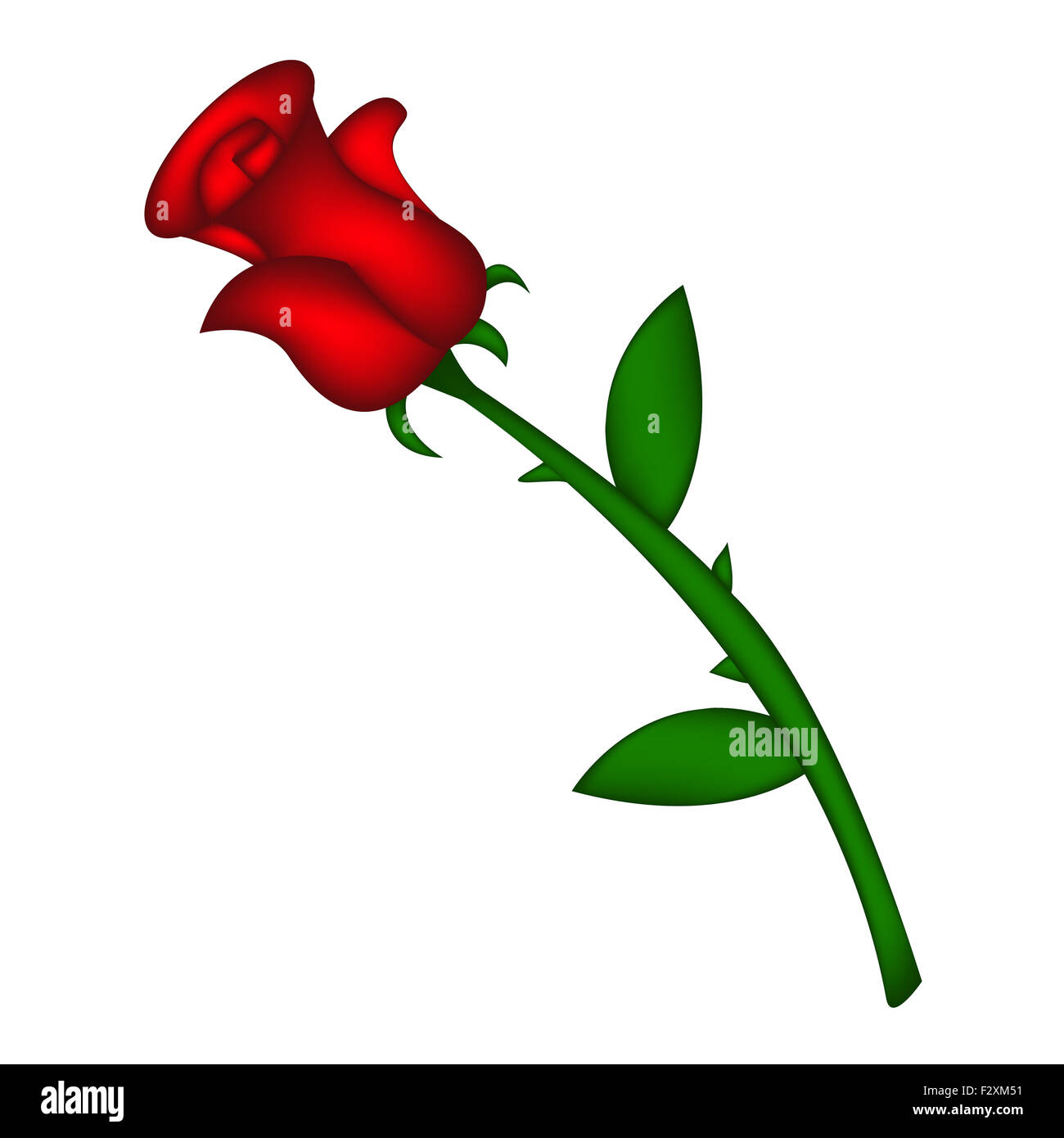 Image de rose rouge réaliste. Vector illustration isolé sur fond blanc. Créé avec l'outil filet. Banque D'Images