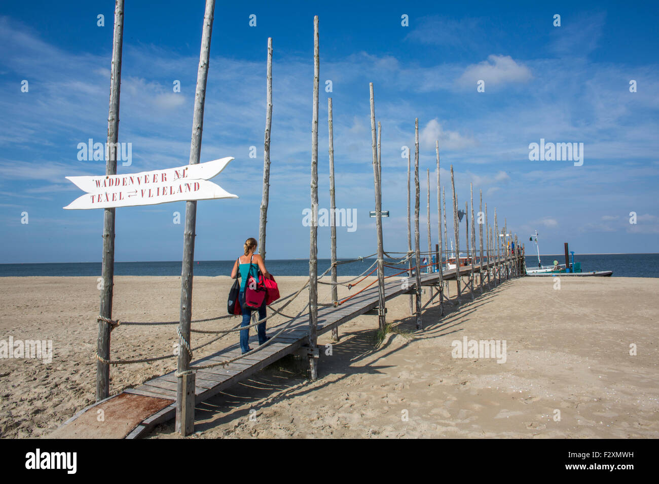 La traversée en bateau de l'île néerlandaise de l'île voisine de Texel Vlieland Banque D'Images