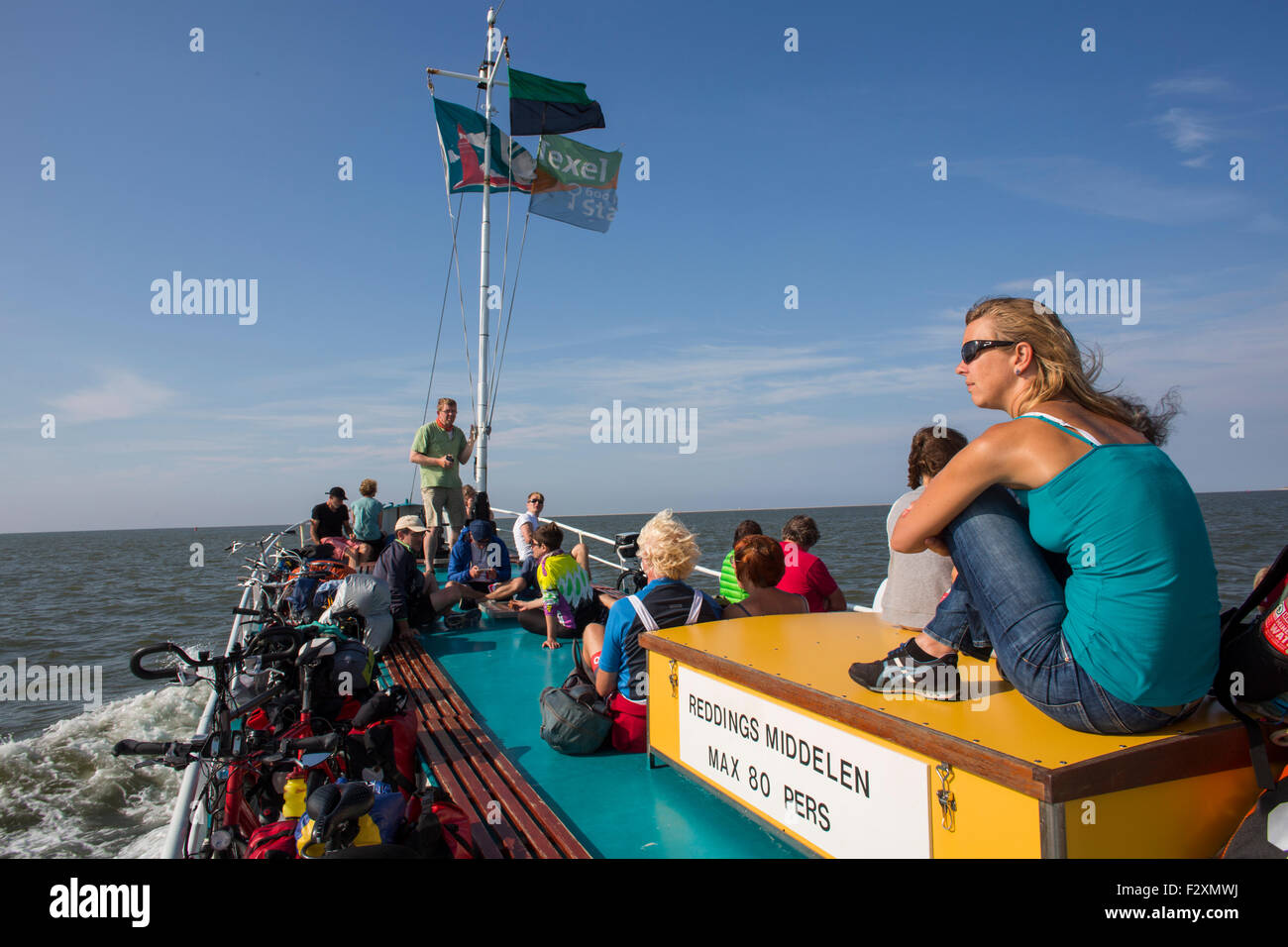 La traversée en bateau de l'île néerlandaise de l'île voisine de Texel Vlieland Banque D'Images