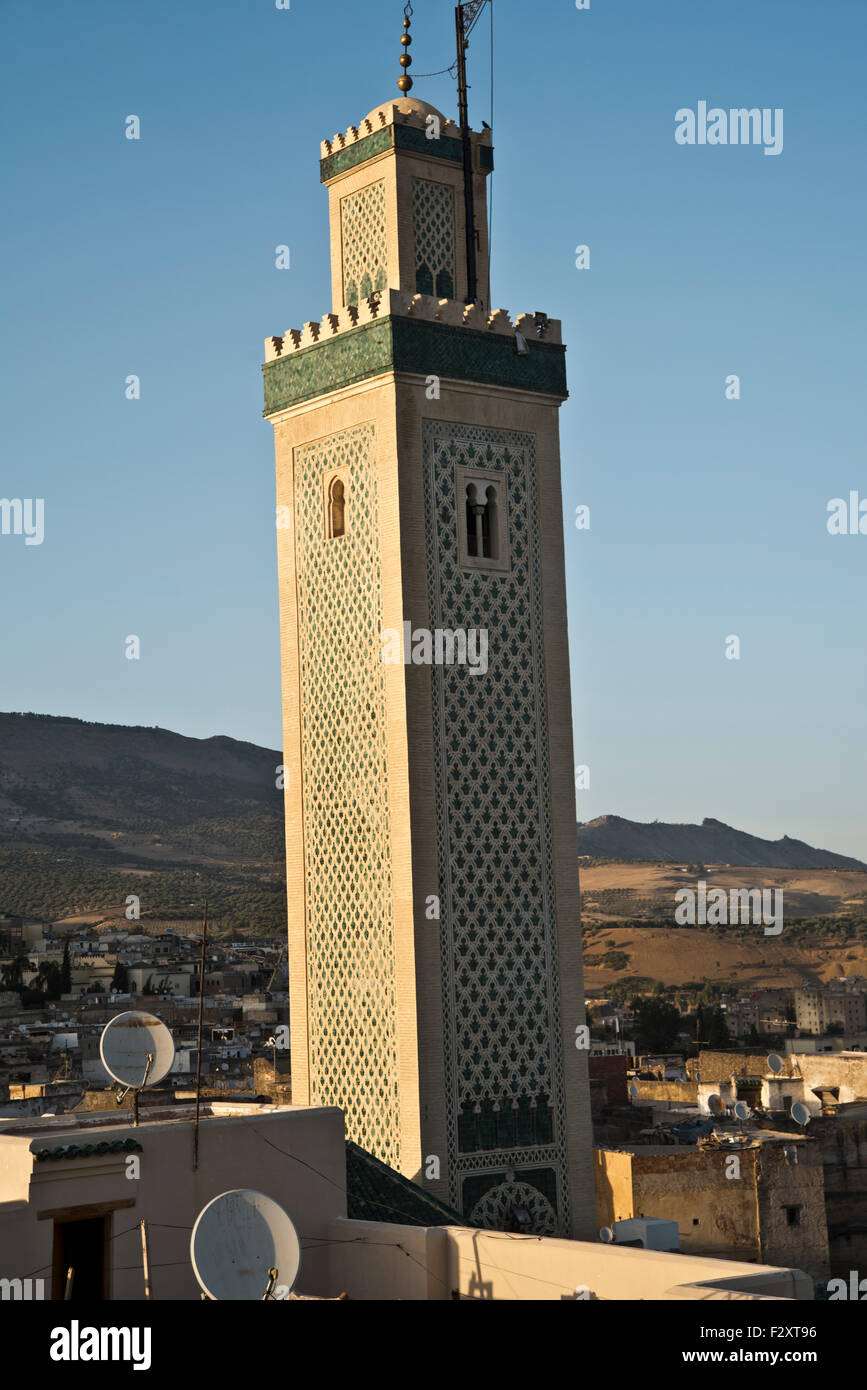 Mosquée Moulay Hassan II, Fès, Maroc Banque D'Images
