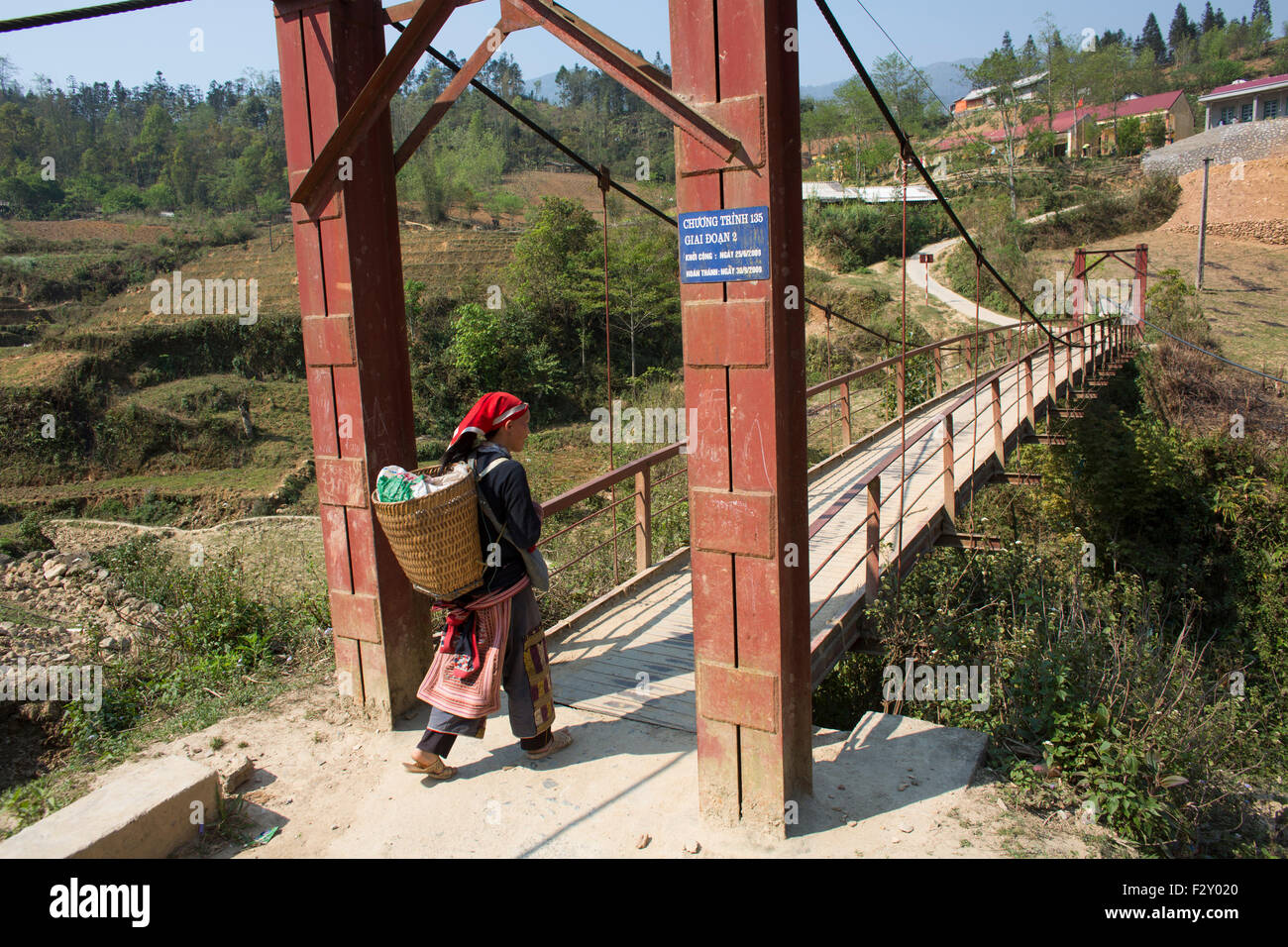 La tribu Hmong traditionnelle voie de transport Banque D'Images