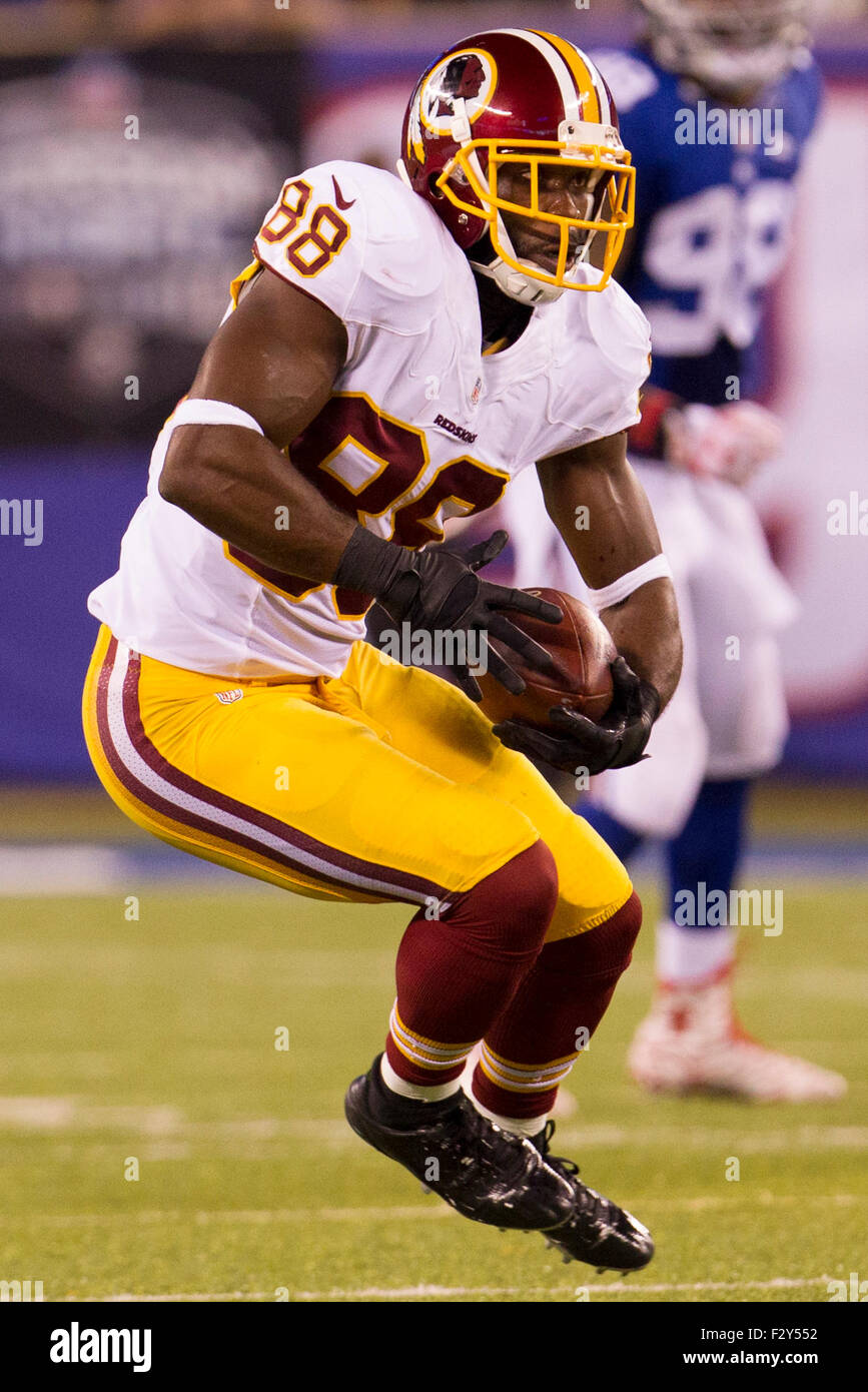 Le 24 septembre 2015, Washington Redskins (receveur Pierre Garcon (88) en action au cours de la NFL match entre les Redskins de Washington et les Giants de New York au Stade MetLife à East Rutherford, New Jersey. Les Giants de New York a gagné 32-21. Christopher Szagola/CSM Banque D'Images