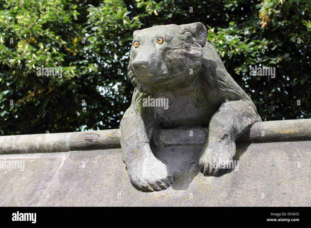 Sur le mur de l'animal, du château de Cardiff, Cardiff, Pays de Galles, Royaume-Uni Banque D'Images