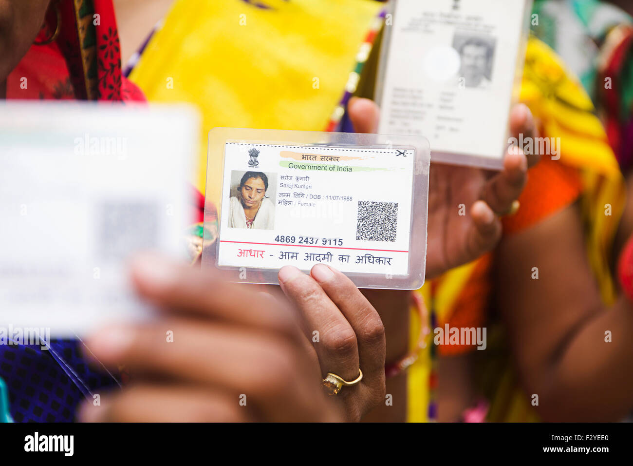 Groupe villageois rural indien vote élection foules Banque D'Images