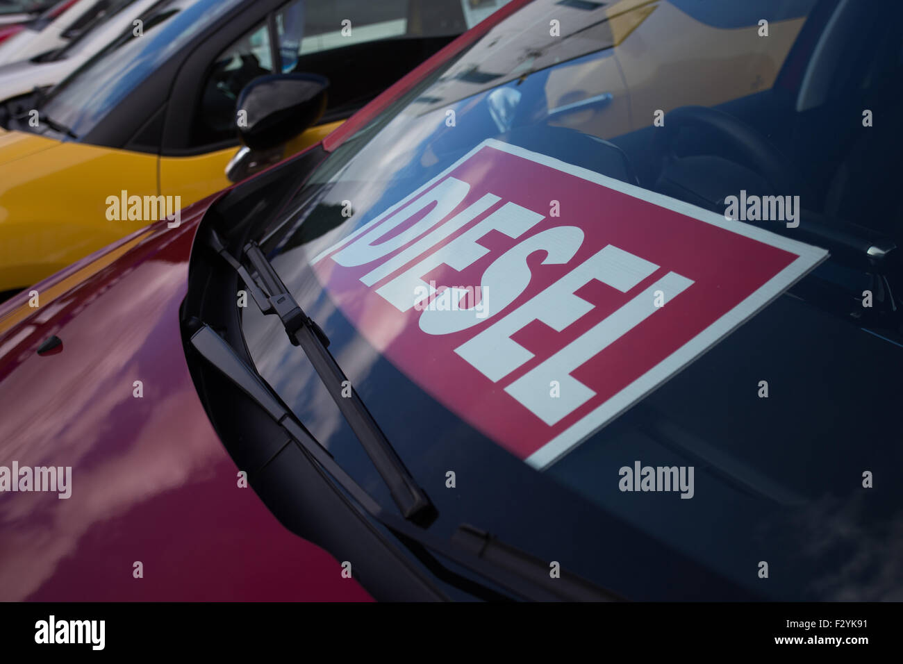 Fenêtre de connexion diesel a vendre voiture Banque D'Images