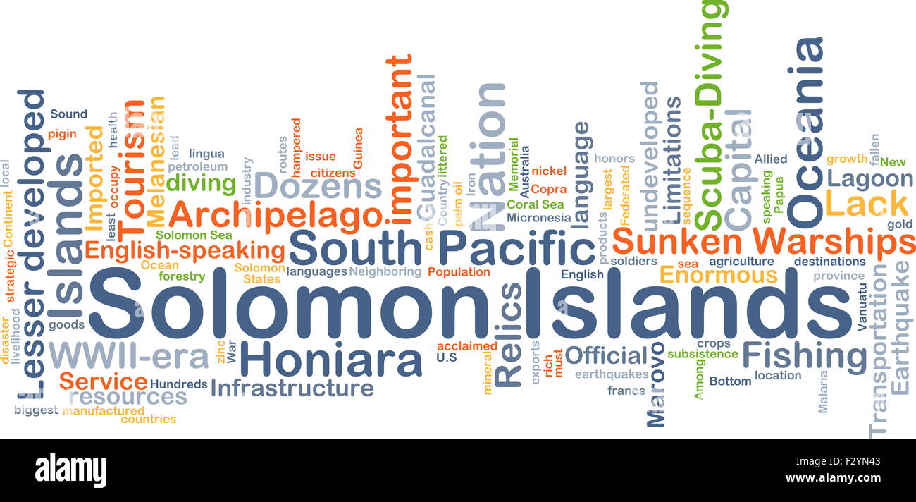Concept d'arrière-plan wordcloud illustration des Îles Salomon Banque D'Images