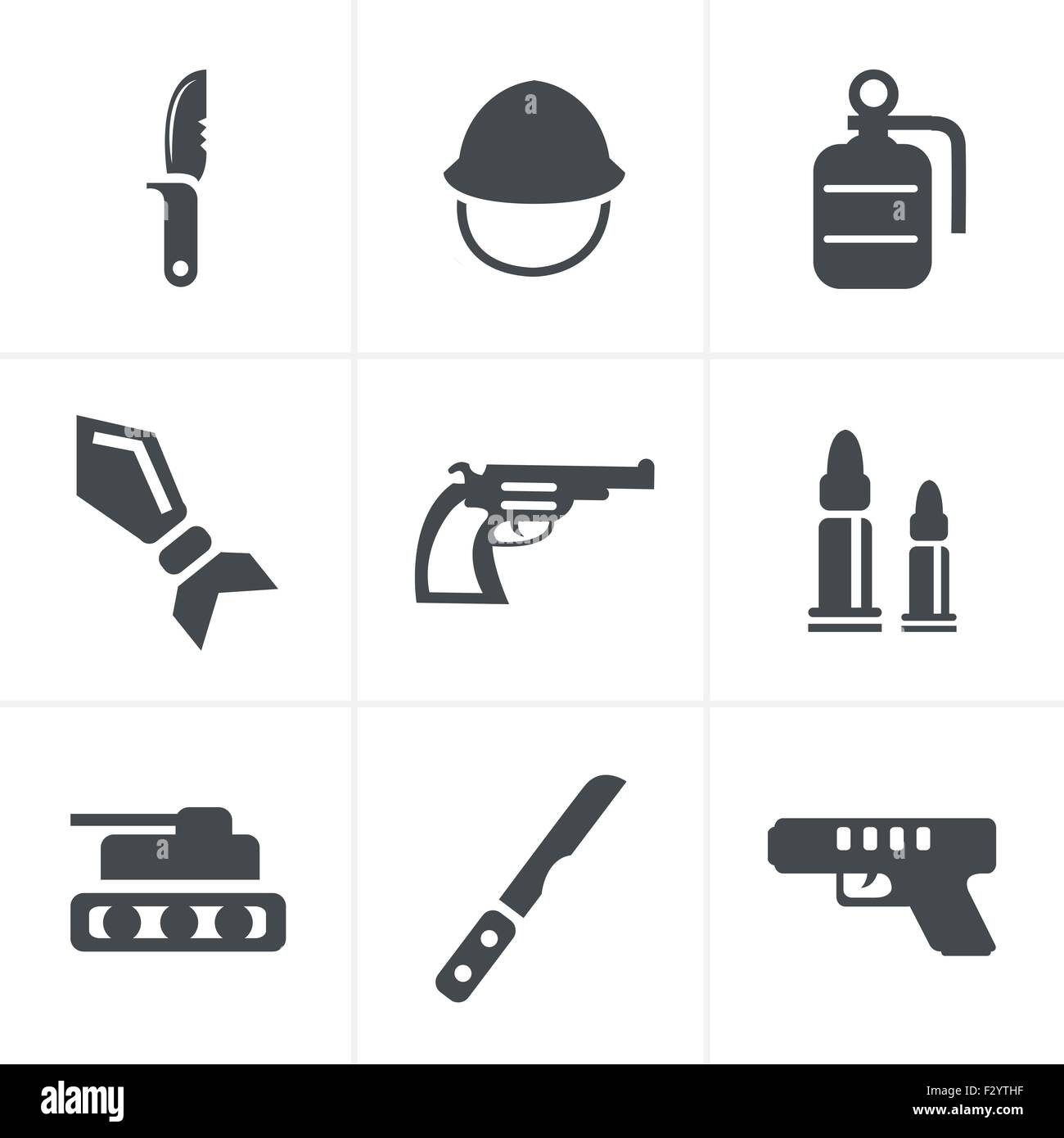 icônes militaires Illustration de Vecteur