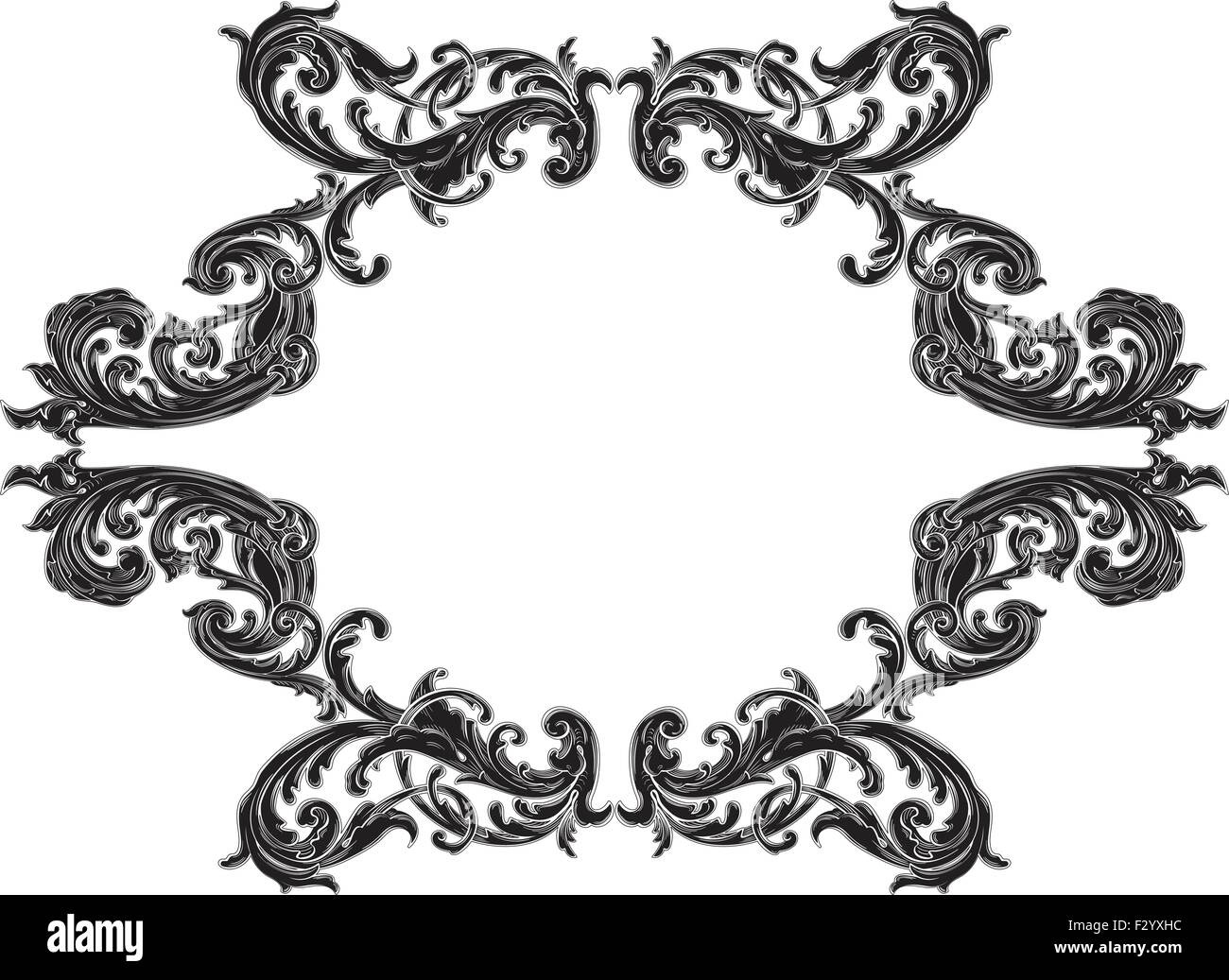Cadre victorien noir sur blanc Illustration de Vecteur