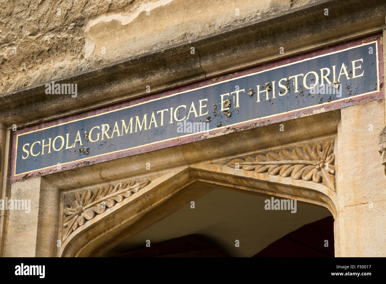 Ancienne école porte à Schola Grammaticae Quadrangle et Hiistoriae (Grammaire et histoire de l'école) de l'Université d'Oxford Bodleian Library Banque D'Images