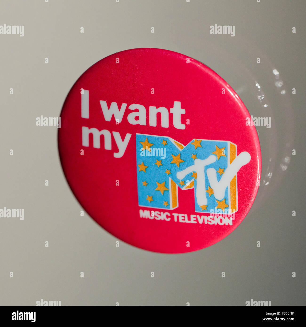 Je veux que mon bouton de MTV, vers 1982 - USA Banque D'Images