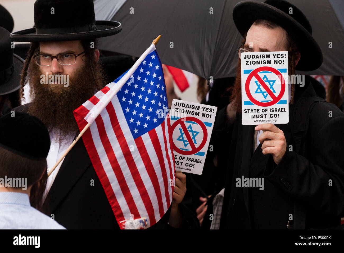 Groupe religieux de Neturei Karta (Haredi Juifs) se ralliant contre le sionisme - Washington, DC Etats-Unis Banque D'Images