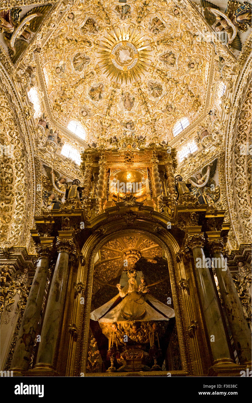 Capilla del Rosario ou Chapelle du Rosaire, Église Santo Domingo de Guzmán. Puebla, Mexique Banque D'Images