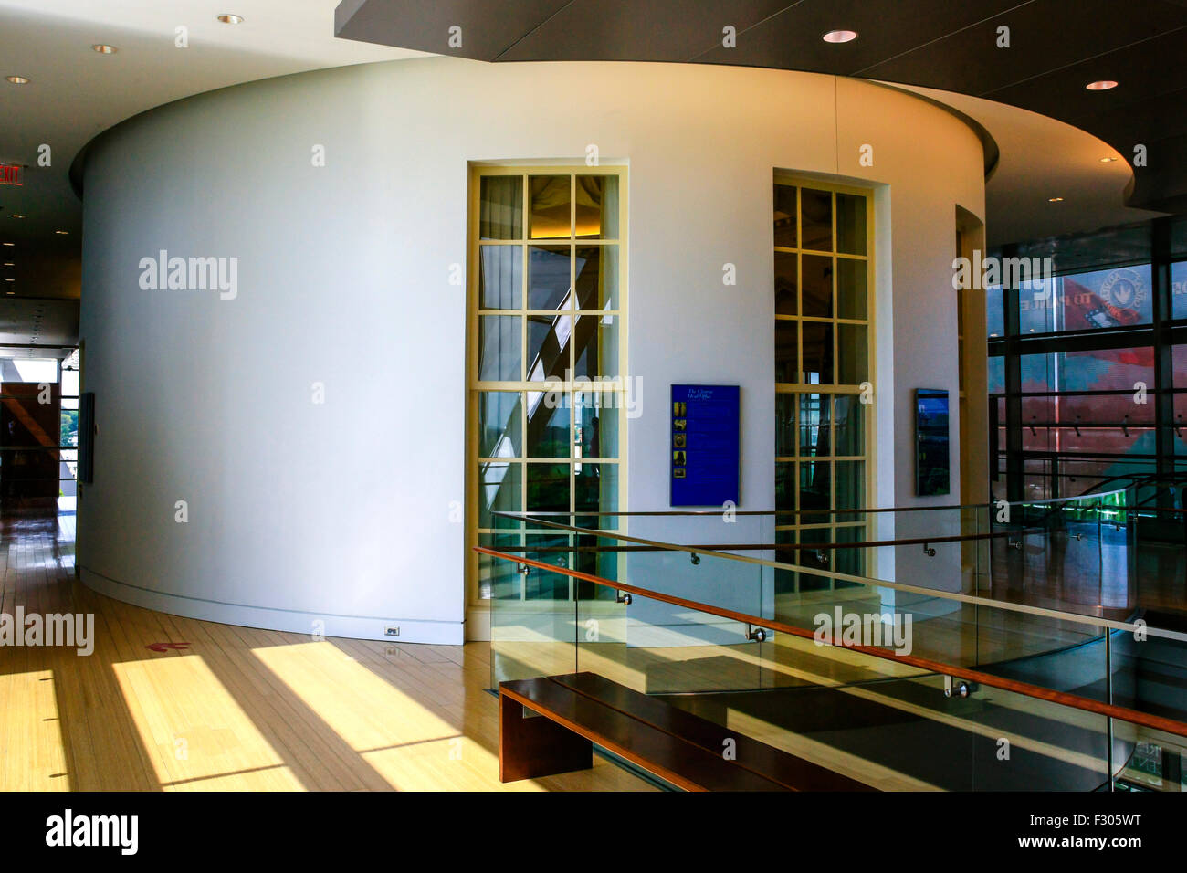 L'extérieur de la réplique du bureau ovale à l'intérieur de la William J. Clinton Presidential Center à Little Rock en Arkansas Banque D'Images