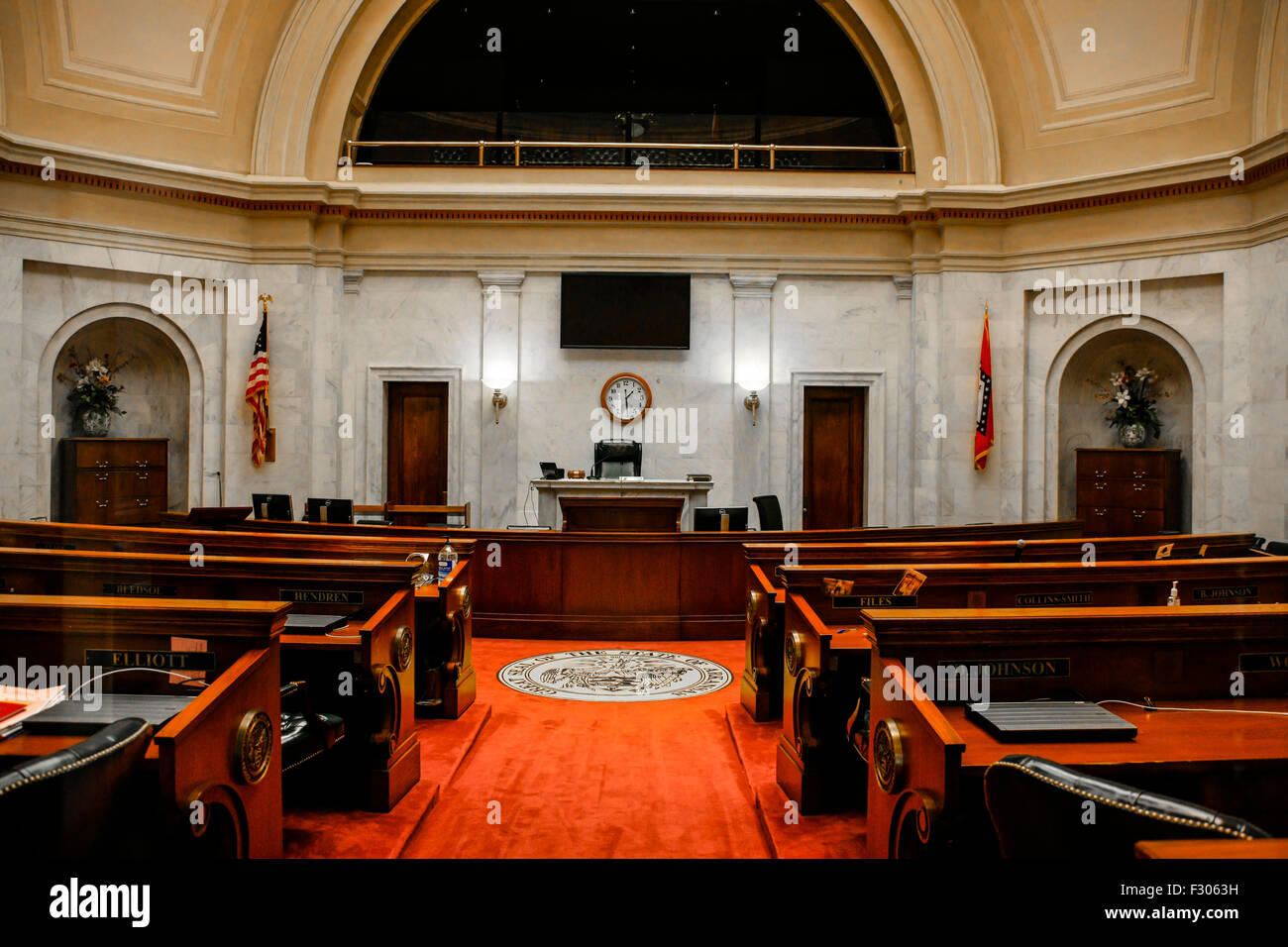 La salle du Sénat à l'intérieur de l'Arkansas State Capitol building dans Little Rock Banque D'Images