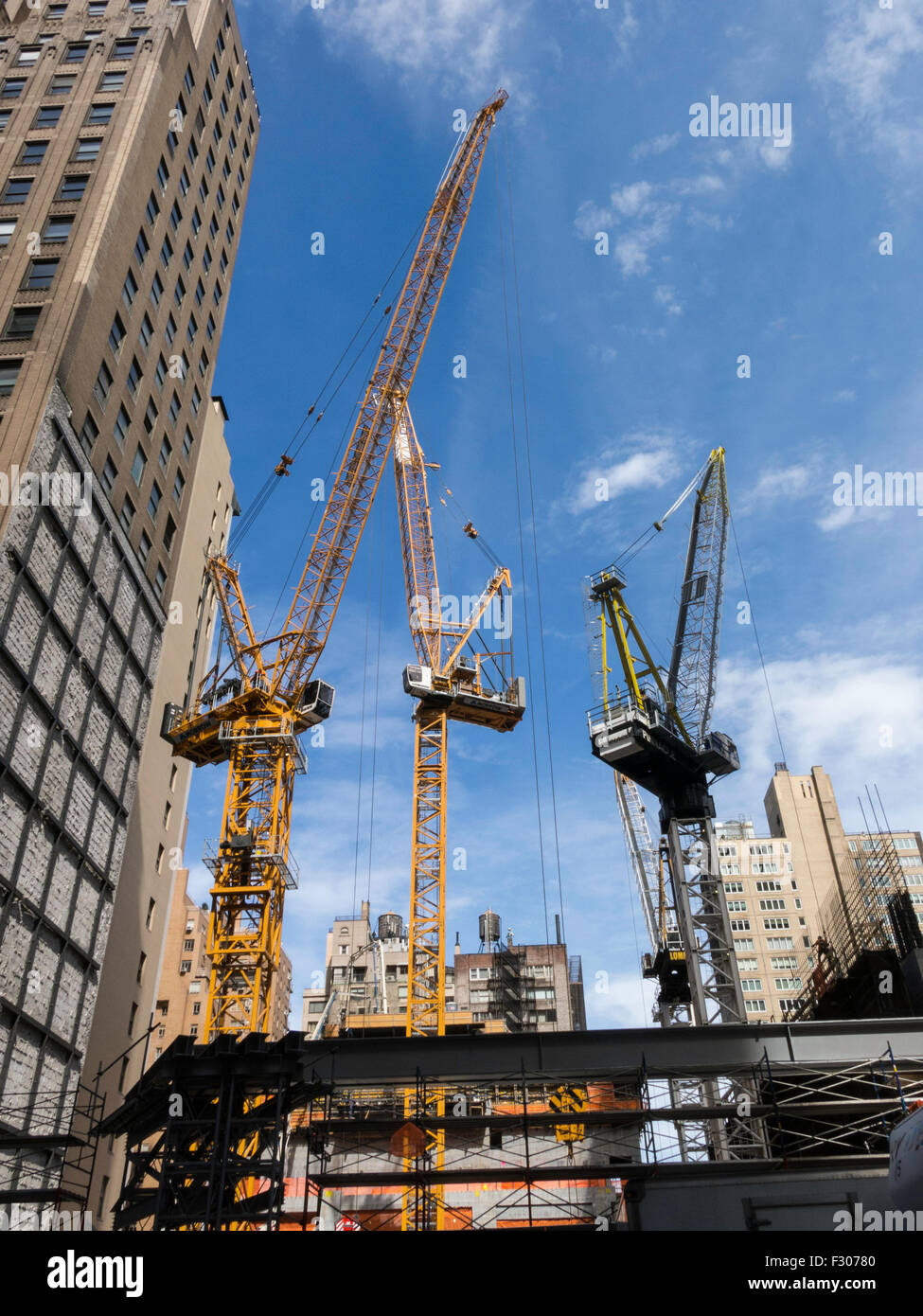 La construction de gratte-ciel, NEW YORK, USA Site Banque D'Images