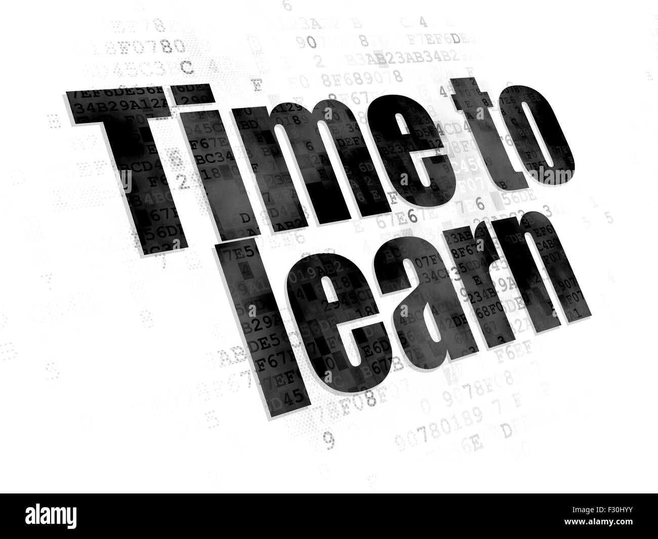 Timeline concept : le temps d'apprendre sur l'arrière-plan numérique Banque D'Images