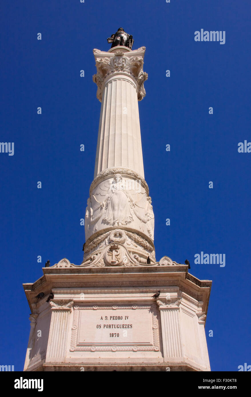 Dom Pedro IV Monument. Le monument au roi Dom Pedro IV est situé sur la place Rossio à Lisbonne, Portugal. Banque D'Images