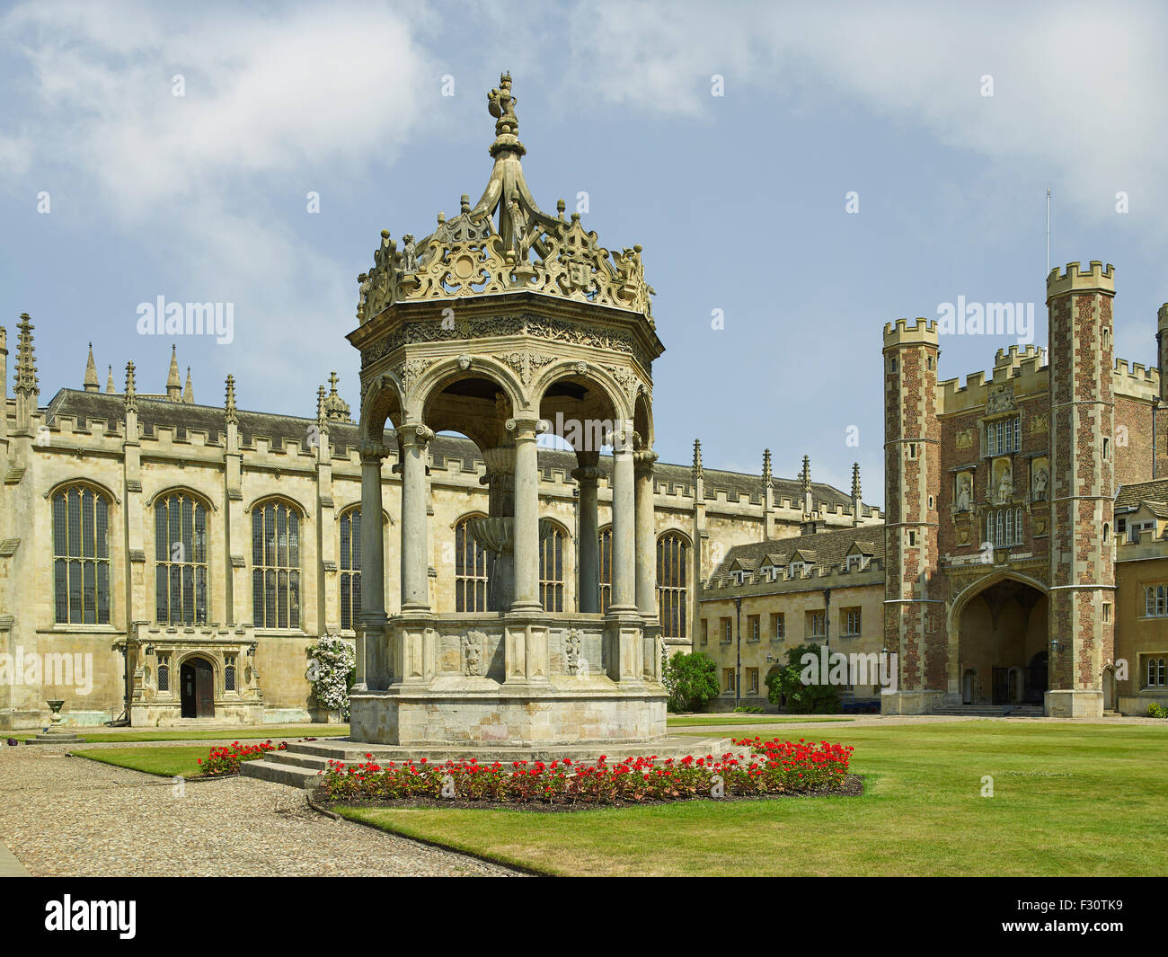 L'Université de Cambridge, Trinity College, Grande Cour Banque D'Images