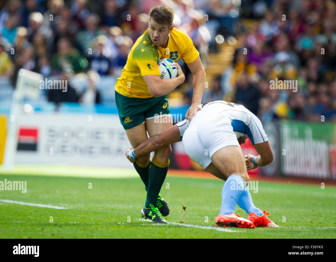 Birmingham, UK. 27 Sep, 2015. Coupe du Monde de Rugby. L'Australie contre l'Uruguay. Drew Mitchell de l'Australie. Credit : Action Plus Sport/Alamy Live News Banque D'Images