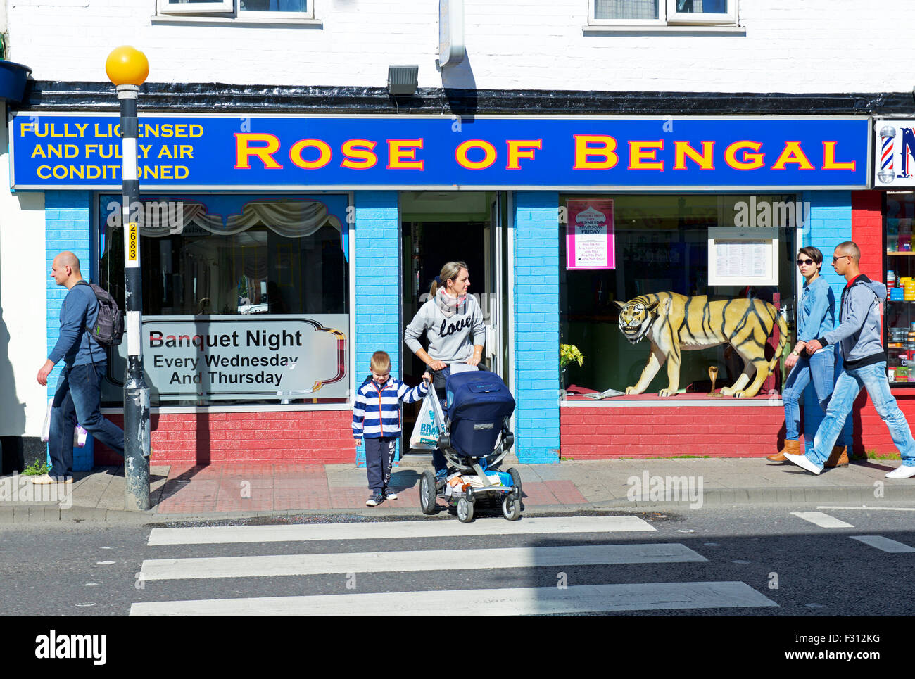 La rose de Bengale Restaurant Indien à Boston, Lincolnshire, Angleterre, Royaume-Uni Banque D'Images