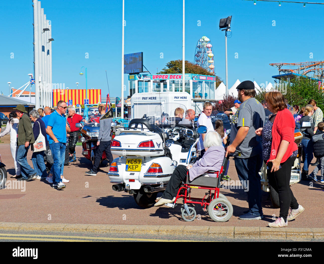 Affichage de motos Honda Goldwing en Skegness Lincolnshire, Angleterre, Royaume-Uni Banque D'Images