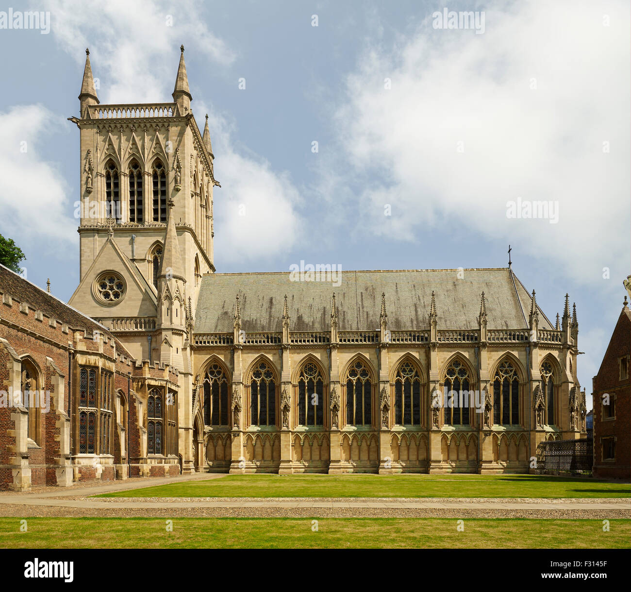 Cambridge, St John's College, chapelle par Sir George Gilbert Scott 1863-69 Banque D'Images