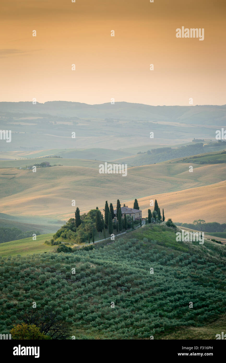 Val d'Orcia, Toscane, Italie, paysage. Banque D'Images