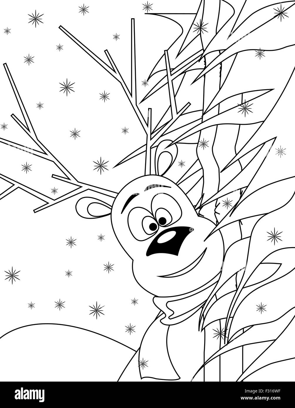 Coloriage cerf Illustration de Vecteur