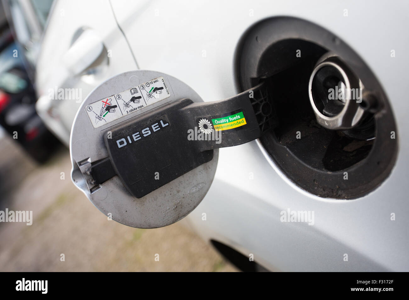 Avis de réservoir de carburant diesel sur location Banque D'Images